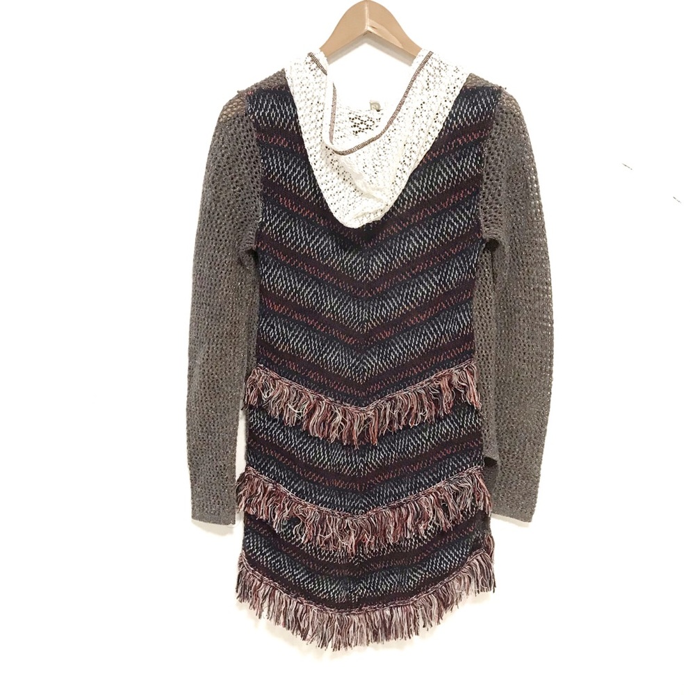 gimmicks BKE hippie boho fringe lace cardigan S